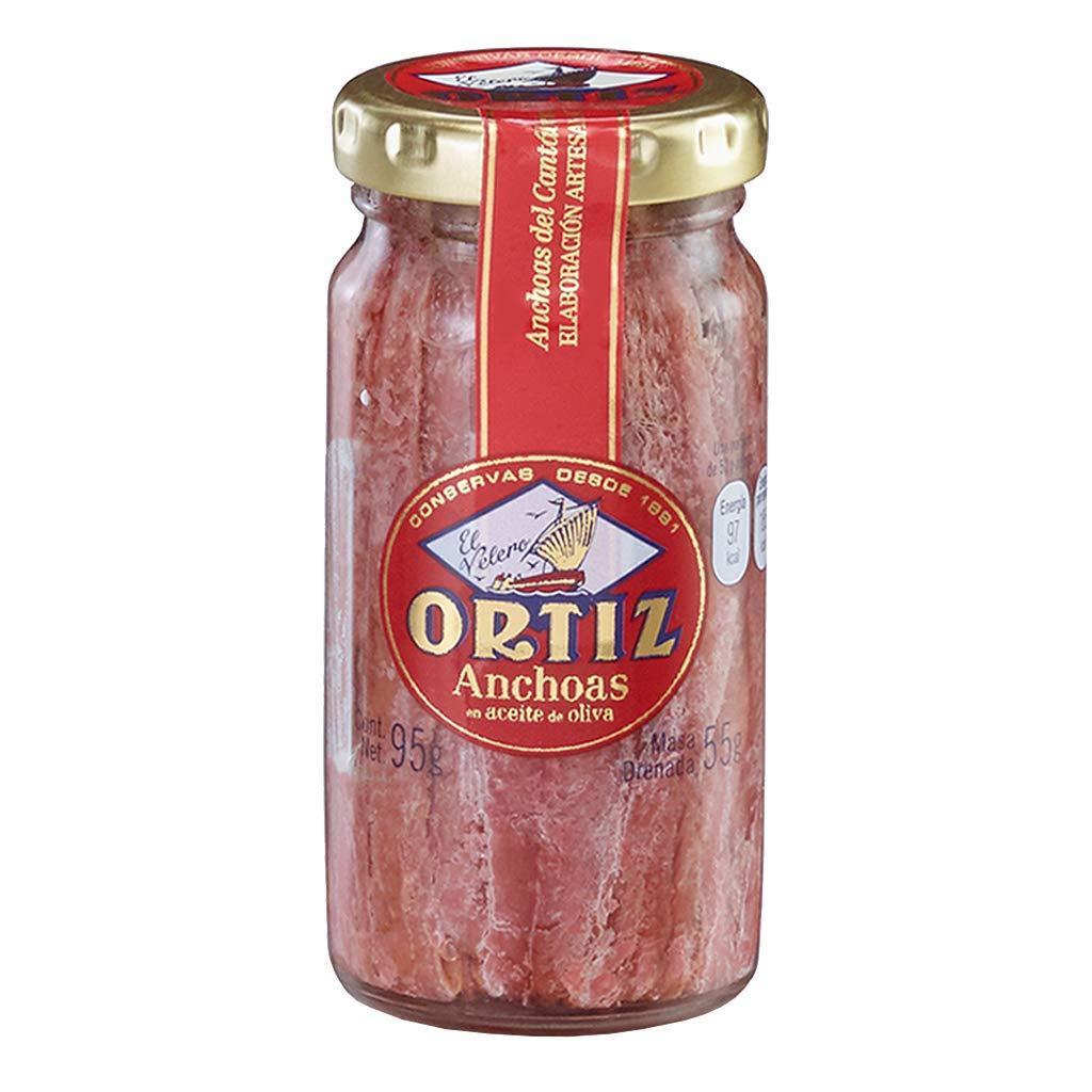 Ortiz Anchovy Fillets in Olive Oil | Cantabrian Sea Anchovies, Hand-Trimmed & Packed (95g)