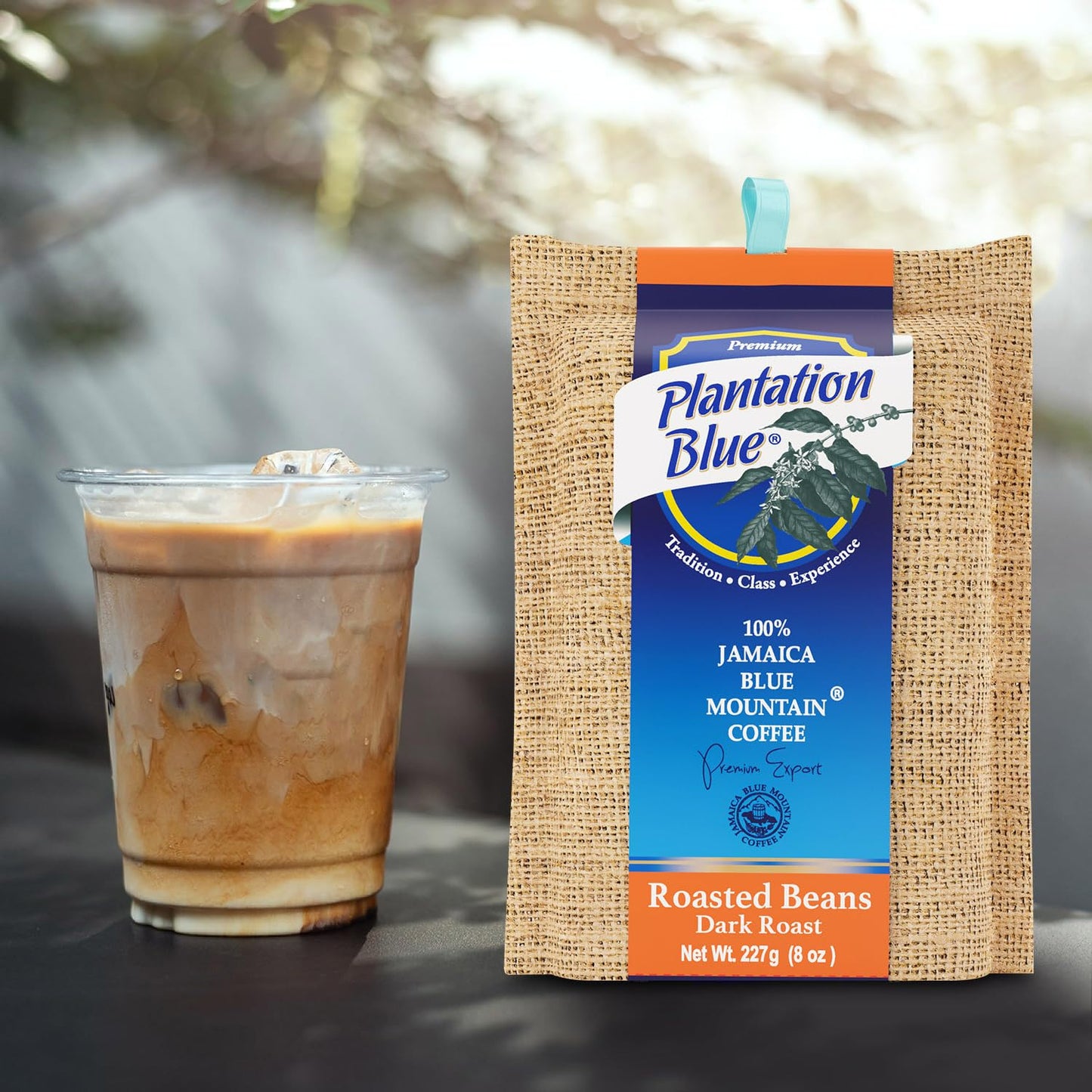 Plantation Blue® 100% Jamaica Blue Mountain Dark Roast Whole Bean Coffee – 8oz