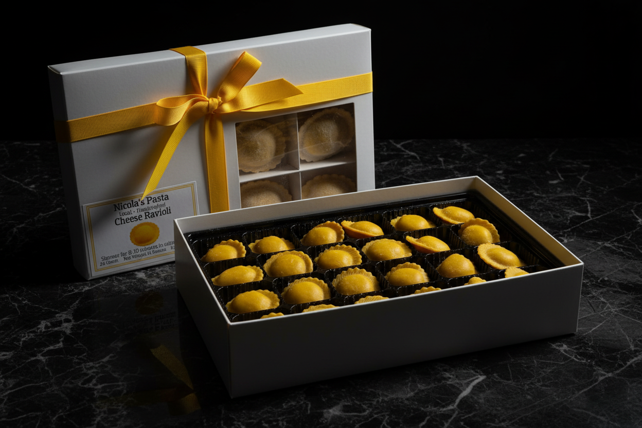 Artisan Cheese Ravioli – Packaging Box