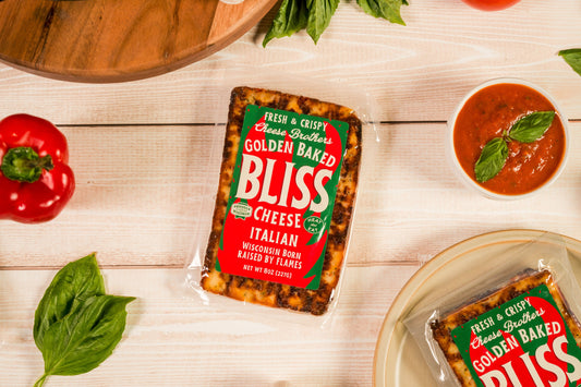 Italian Baked Cheese | Wisconsin Grillable Cheese with Herbs, Garlic & Red Pepper