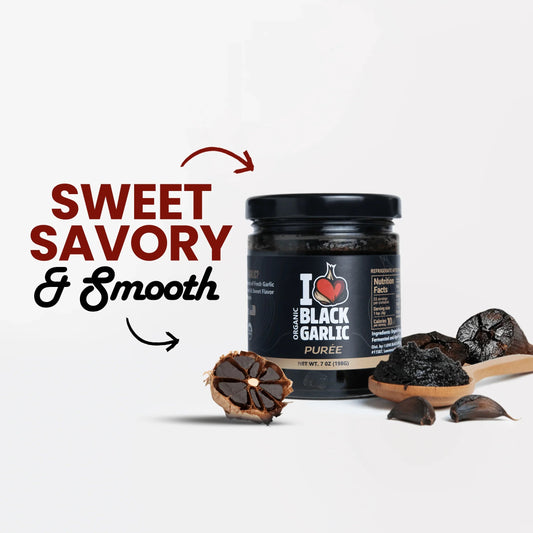 Organic Black Garlic Purรฉe Paste in Glass Jar Umami for Easy Cooking 7 oz