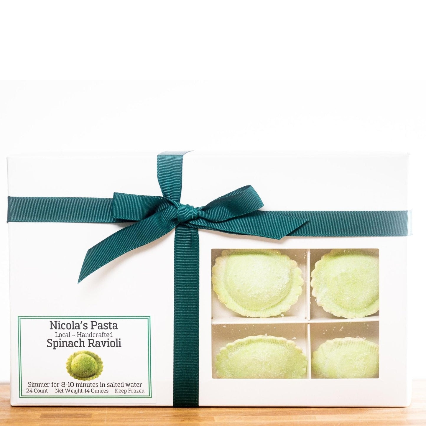 Spinach Ravioli | Local Organic Sautéed Spinach, Ricotta & Parmigiano Reggiano – Vegetarian, 24 Pieces