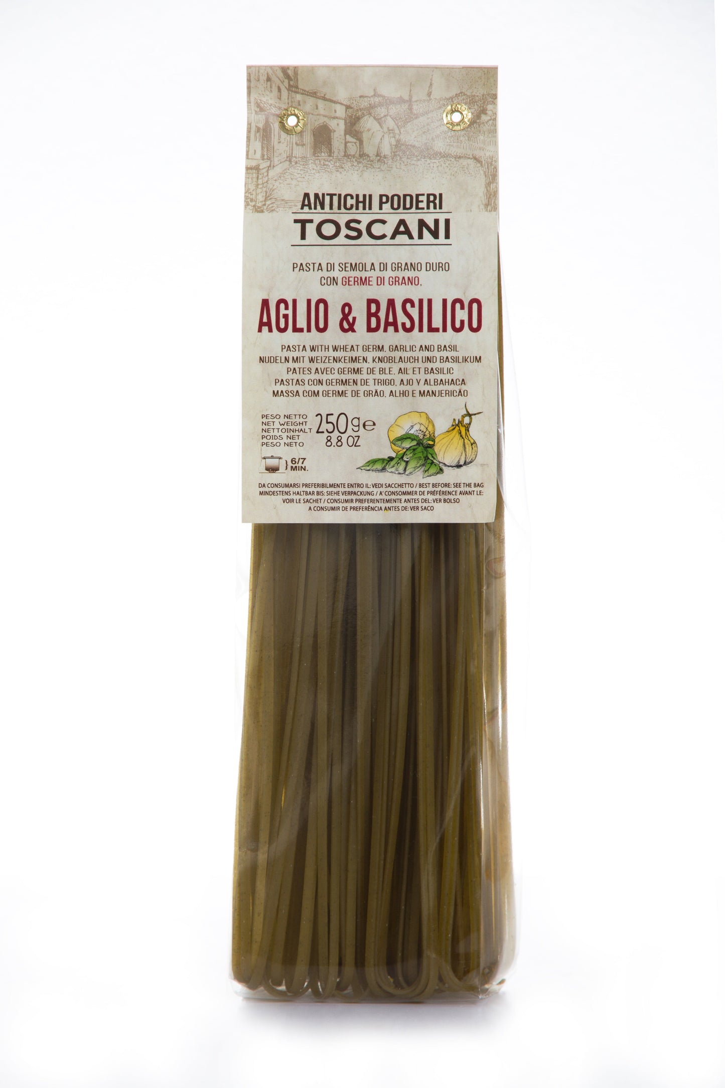 Garlic & Basil Linguine | Antichi Poderi Toscani | Artisan Infused Tuscan Pasta 250g