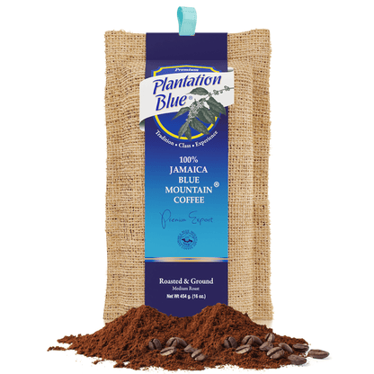 Plantation Blue® 100% Jamaica Blue Mountain Ground Coffee – 16oz | JACRA Certified