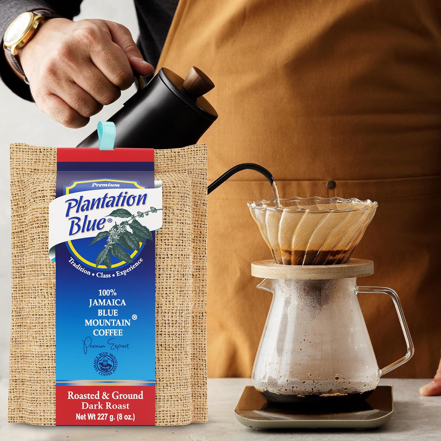 Plantation Blue® 100% Jamaica Blue Mountain Dark Roast Ground Coffee – 8oz | JACRA Certified