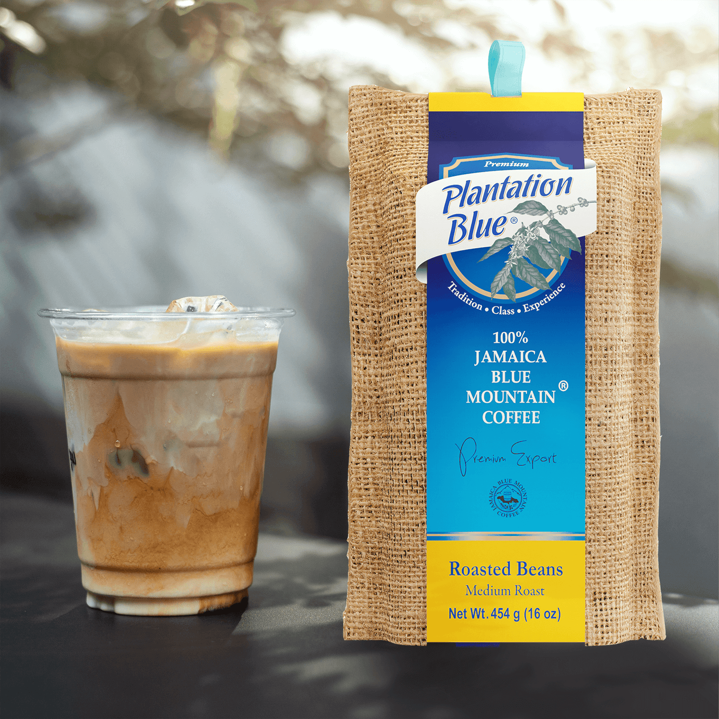 Plantation Blue® 100% Jamaica Blue Mountain Whole Bean Coffee – 16oz | Medium Roast