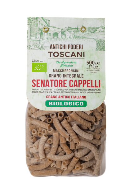 Senatore Cappelli Whole Wheat Maccheroncini | Antichi Poderi Toscani | Heritage Grain Pasta 500g
