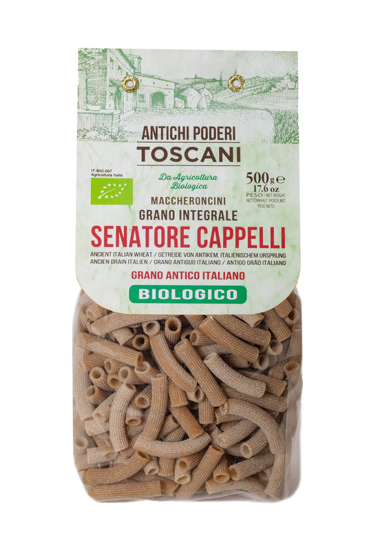 Senatore Cappelli Whole Wheat Maccheroncini | Antichi Poderi Toscani | Heritage Grain Pasta 500g