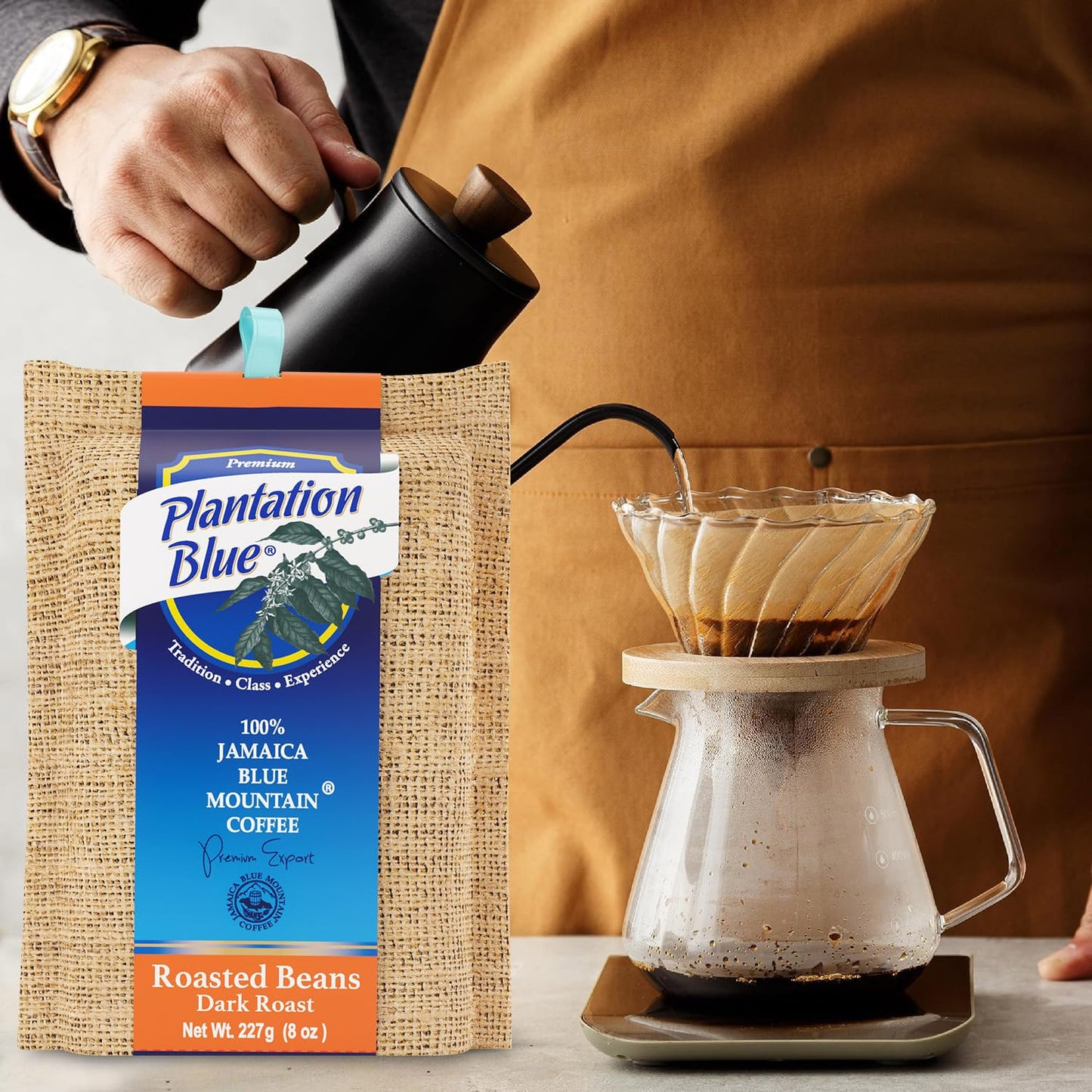 Plantation Blue® 100% Jamaica Blue Mountain Dark Roast Whole Bean Coffee – 8oz