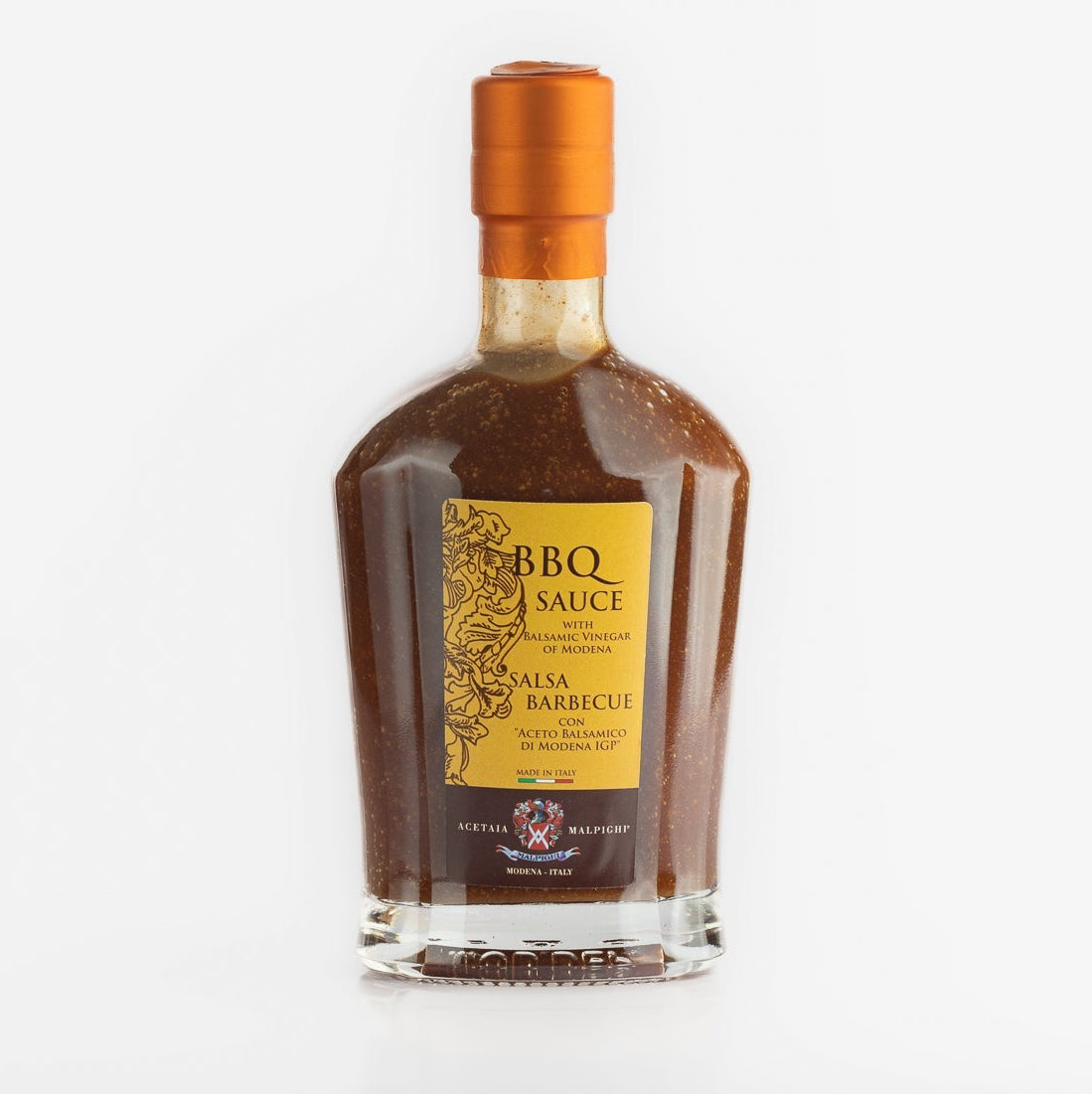 Bottle of barbecue sauce on a white background