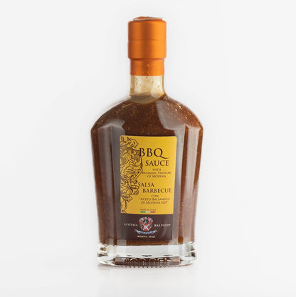 Bottle of barbecue sauce on a white background