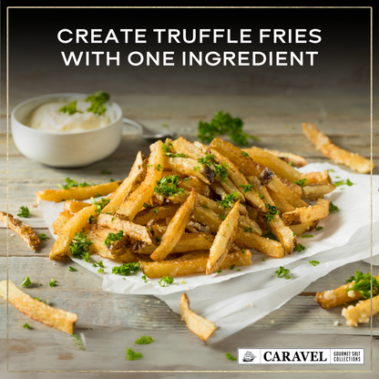 Black Truffle Sea Salt by Caravel Gourmet | Solar-Evaporated Sea Salt & Black Truffle (6 oz)