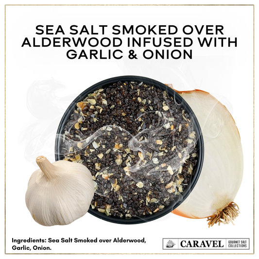 Smoked Garlic & Onion Sea Salt – Hardwood-Smoked Finishing Salt | 4 oz Jar