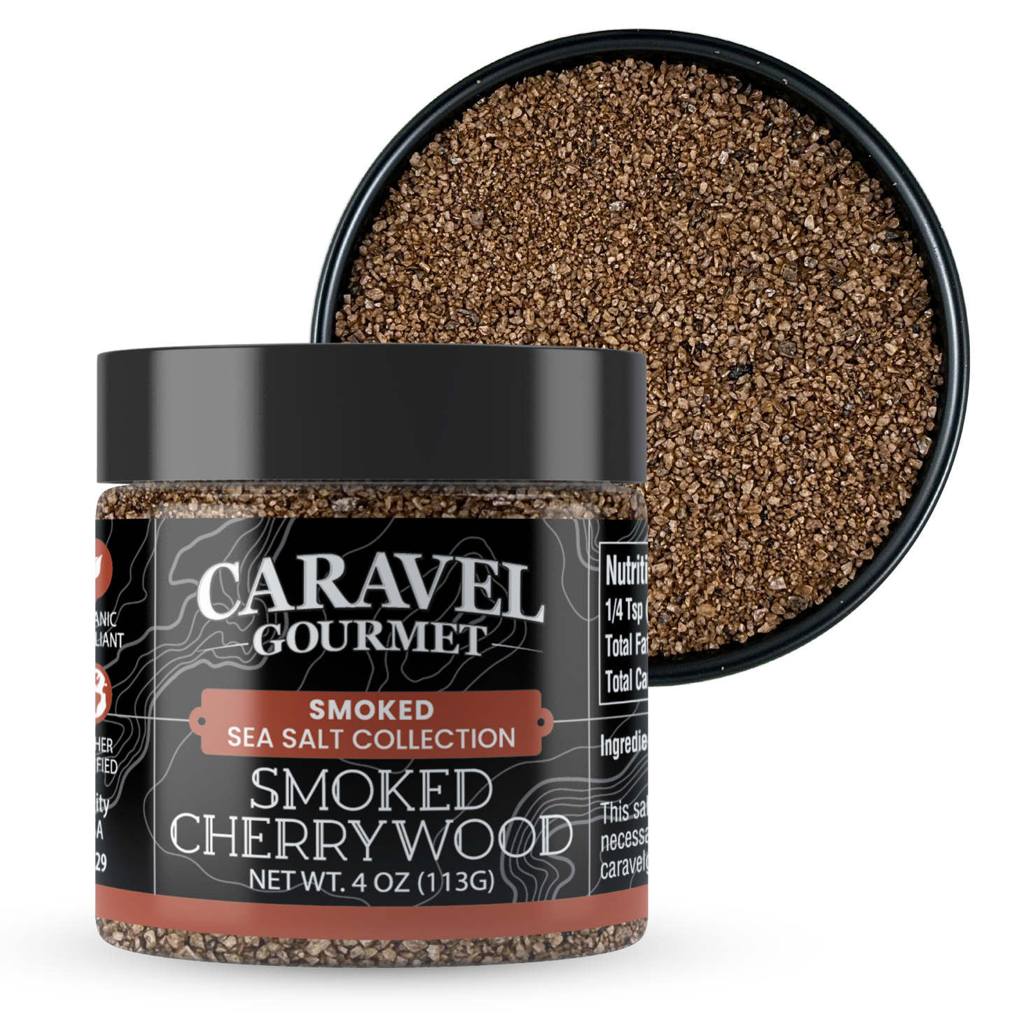 Cherrywood Smoked Sea Salt – Sweet & Smoky Finishing Salt | 4 oz Jar