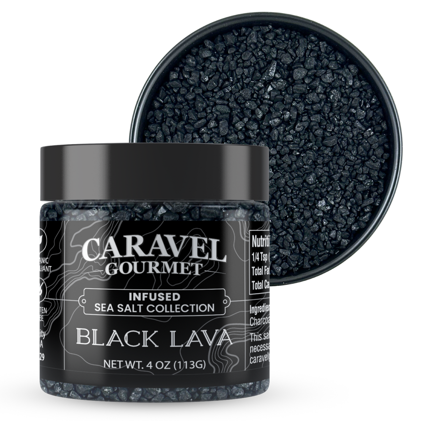 Hawaiian Black Lava Sea Salt – Activated Charcoal Finishing Salt | 4 oz Jar