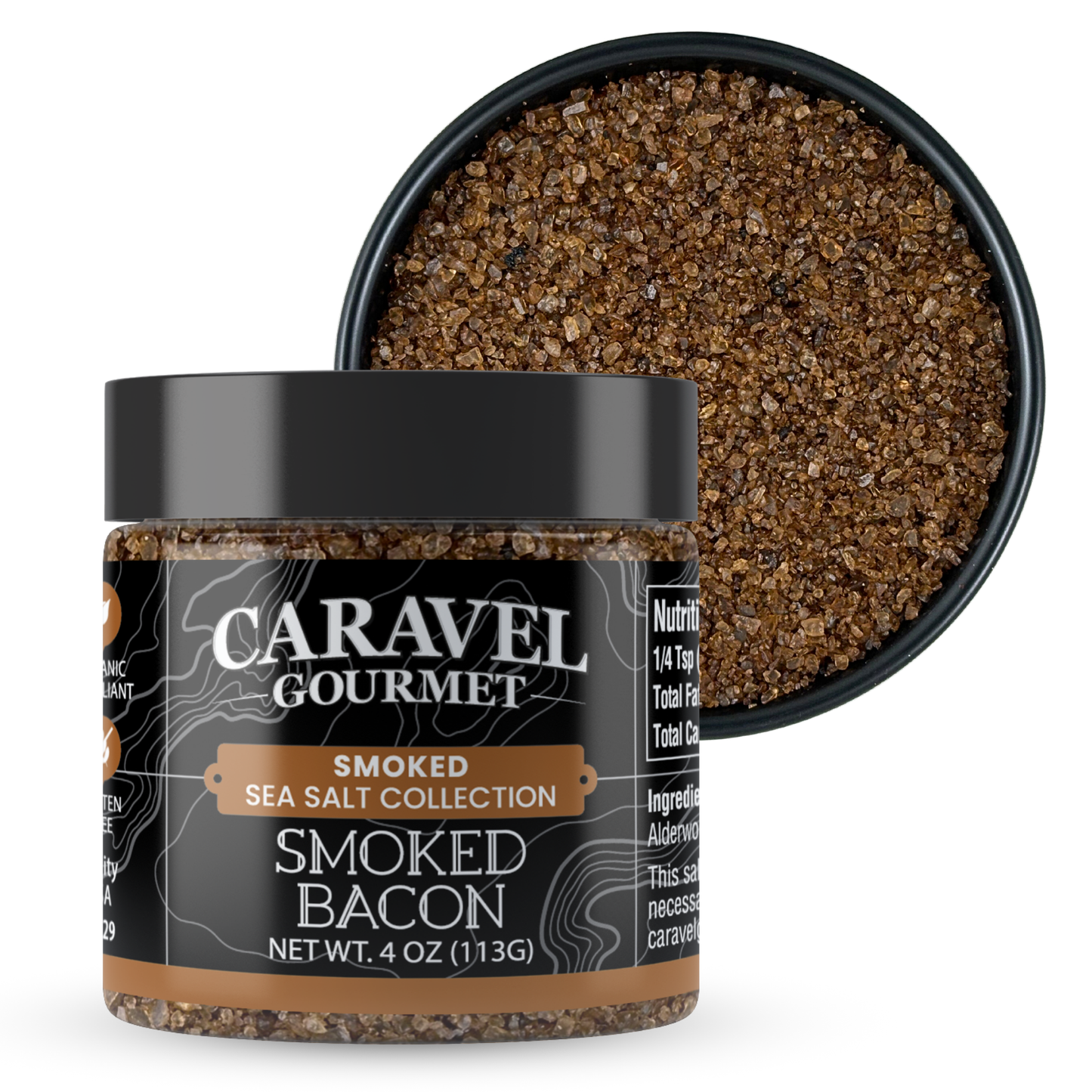 Smoked Bacon Gourmet Sea Salt – Savory Bacon-Infused Finishing Salt | 4 oz Jar