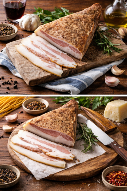 Italian Handcrafted Guanciale | Dry-Cured Pork Jowl | 3 Months Aged | Aprox 8 oz