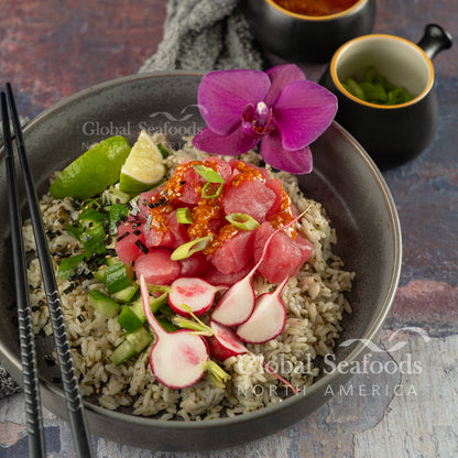 Order Fresh Sashimi Grade Yellowfin Tuna Cubes with Spicy Poke Sauce