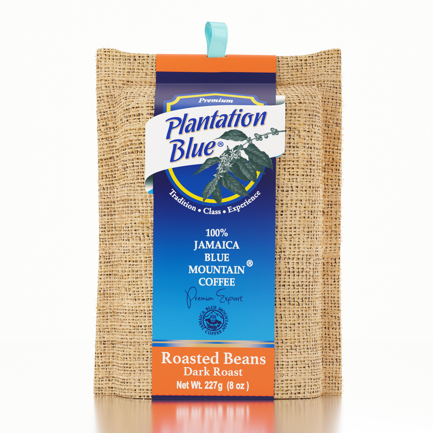 Plantation Blue® 100% Jamaica Blue Mountain Dark Roast Whole Bean Coffee – 8oz