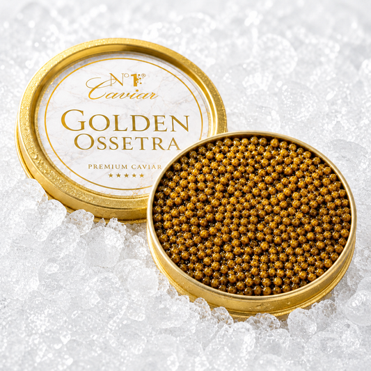 Golden Osetra Caviar | Rarest Osetra | Bright Golden Pearls | Number One Caviar