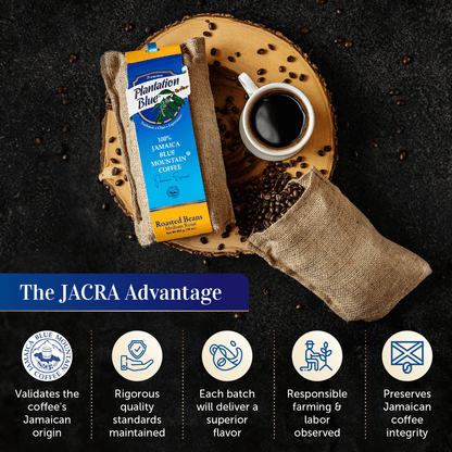 Plantation Blue® 100% Jamaica Blue Mountain Whole Bean Coffee – 16oz | Medium Roast