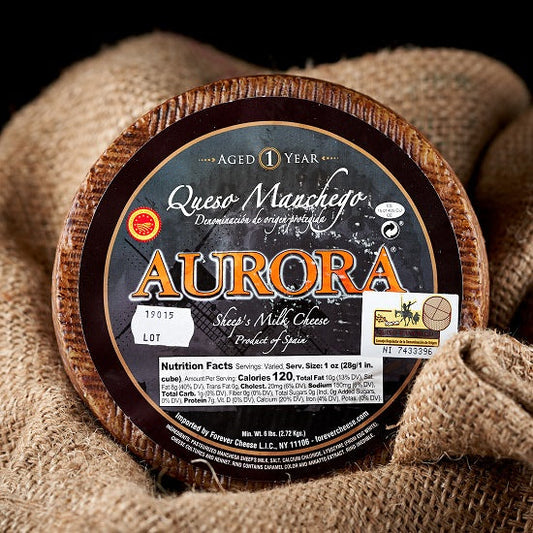 DOP Aurora Manchego Kosher Cheese Wedge | 6 Months Aged | Manchega Sheep