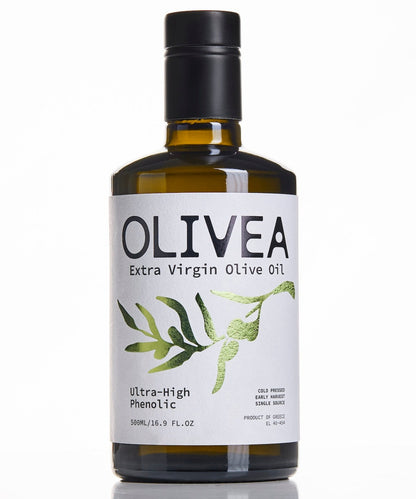 Olivea Ultra High Phenolic Extra Virgin Olive Oil | 2025-26 Harvest, 1000+ mg/kg Polyphenols, USDA Organic – OLYMPIA Variety, Messinia Greece (500ml)