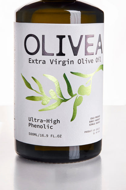 Olivea Ultra High Phenolic Extra Virgin Olive Oil | 2025-26 Harvest, 1000+ mg/kg Polyphenols, USDA Organic – OLYMPIA Variety, Messinia Greece (500ml)