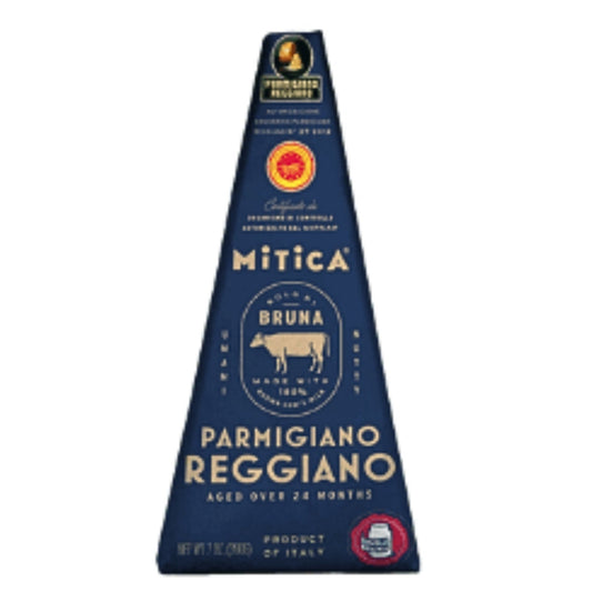 Parmigiano Reggiano cheese packaging with brand logo on a white background