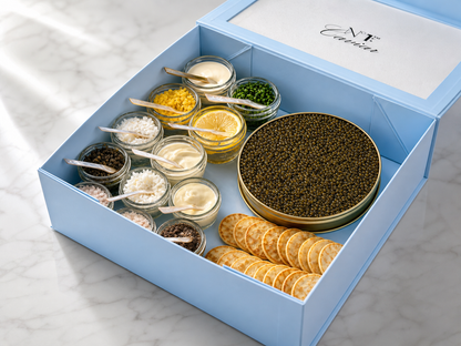 The Complete Caviar Set | Osetra or Kaluga with Gourmet Accompaniments | Number One Caviar