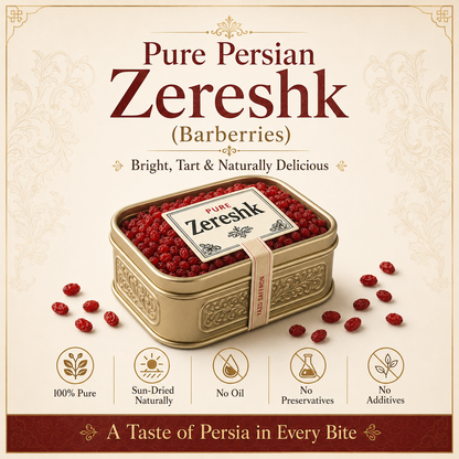 Pure Persian Zereshk Barberries | Sun-Dried Persian Barberries for Rice, Tea & Cooking