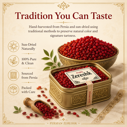 Pure Persian Zereshk Barberries | Sun-Dried Persian Barberries for Rice, Tea & Cooking