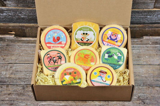 Wisconsin Cheese Variety Gift Box | 8 Artisan Cheeses | Smoked, Spicy & Classic Gouda Set