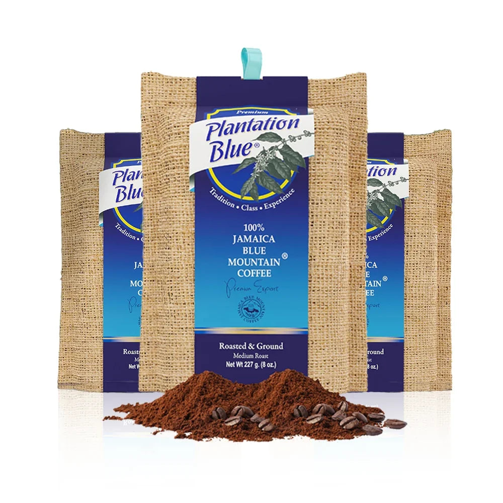 Plantation Blue 100% Jamaica Blue Mountain Ground Coffee – 8oz