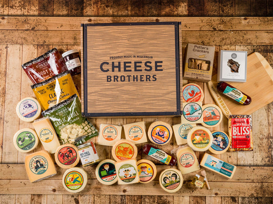Ultimate Wisconsin Cheese Gift Box | 26 Cheeses, Sausage, Jam, Honey & Cutting Board