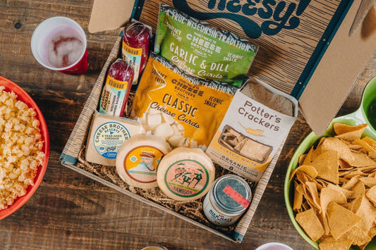 Game Day Cheese & Sausage Gift Box | Wisconsin Cheese Curds, Aged Cheddar & Summer Sausage