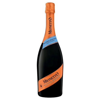 Mionetto sparkling wine bottle on a white background