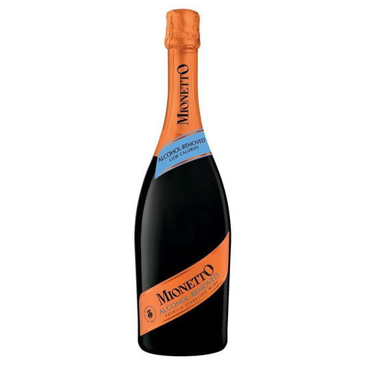 Mionetto sparkling wine bottle on a white background