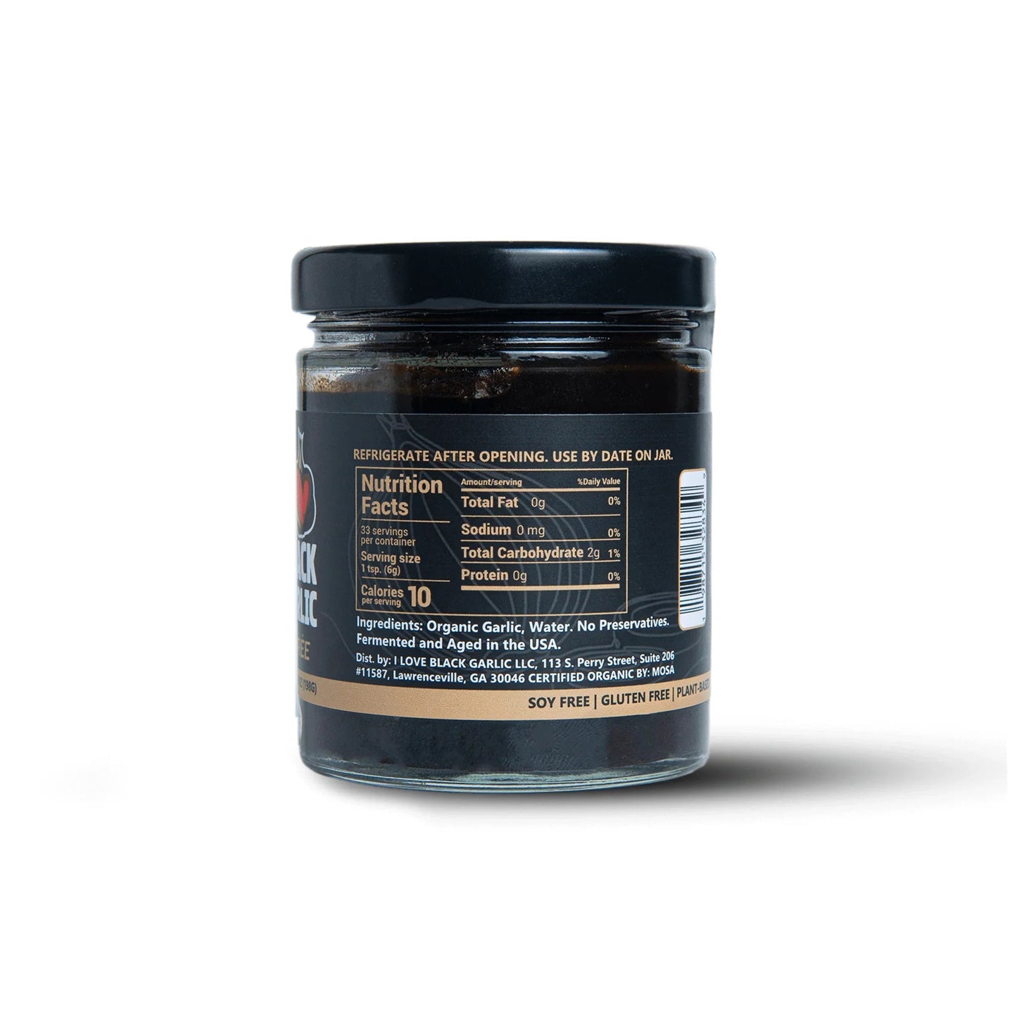 Organic Black Garlic Purée Paste in Glass Jar Umami for Easy Cooking 7 oz