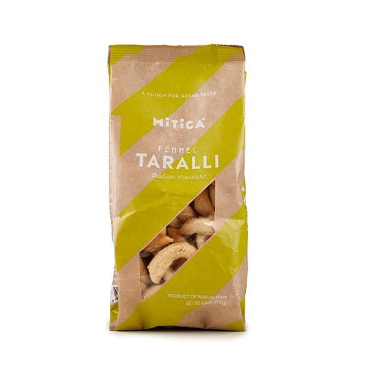 Taralli Mitica® Fennel | Pugliese Fennel Seed Taralli with EVOO & White Wine from Puglia, Italy (8.8 oz)
